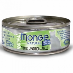 Monge Cat Natural консервы для кошек тихоокеанский тунец с курицей 80г